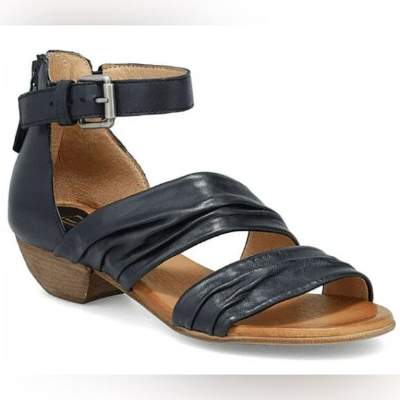 Miz Mooz Cassie Heeled Sandals in Navy Leather Women’s 41 Wide - Picture 1 of 14